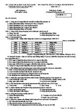 Đề kiểm tra học kỳ II môn Địa lý Lớp 12 - Mã đề 1.2 - Năm học 2018-2019 - Trường THPT Lục Ngạn số 1